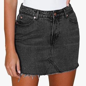 Just Quella Washed Black Denim Skirt